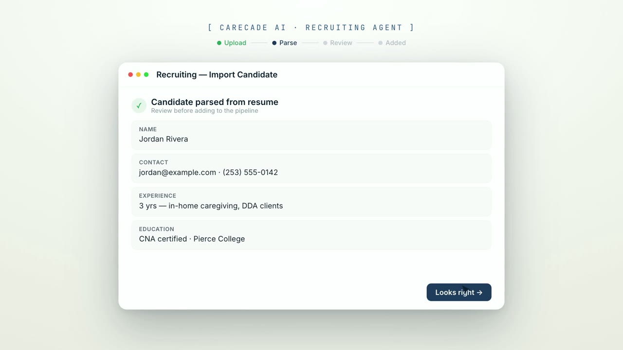 Recruiting Agent product demo